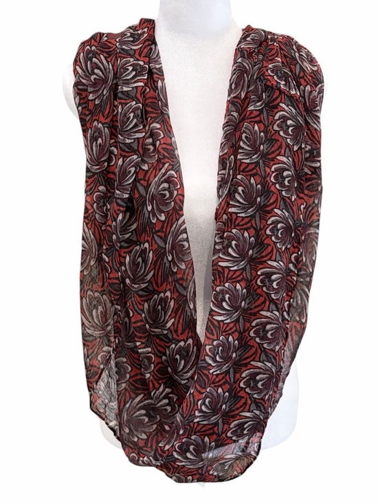 Accessories - Floral Red Black Infinity Scarf Lightweight Dark Fairy Goth Boho Teacher